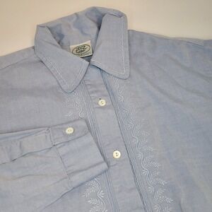 Vtg Laura Ashley Blouse Women 8 Cotton Embroidered Long Sleeve Button Up